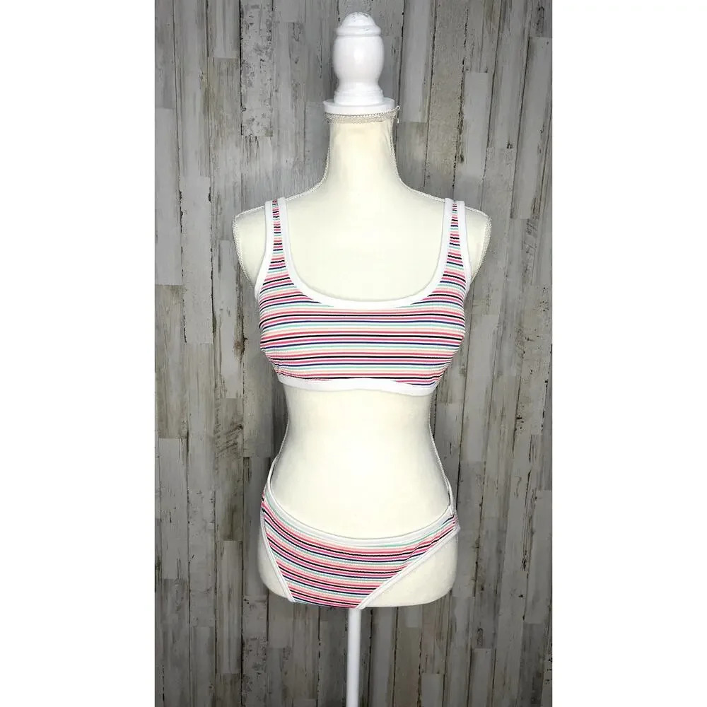 Hula Honey Women's‎ Striped Bikini Set Multicolor Size Large - Picture 3 of 6